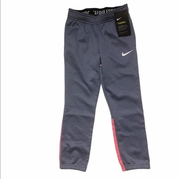 Nike Girls Dri-Fit Two Color Just Do it Logo Ashen Slate Sweatpants Sz 6 - Picture 1 of 8